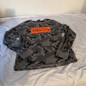 Superdry men’s grey camo long sleeve 2XL